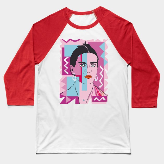 Frida Khalo 1-B Baseball T-Shirt by Exile Kings 